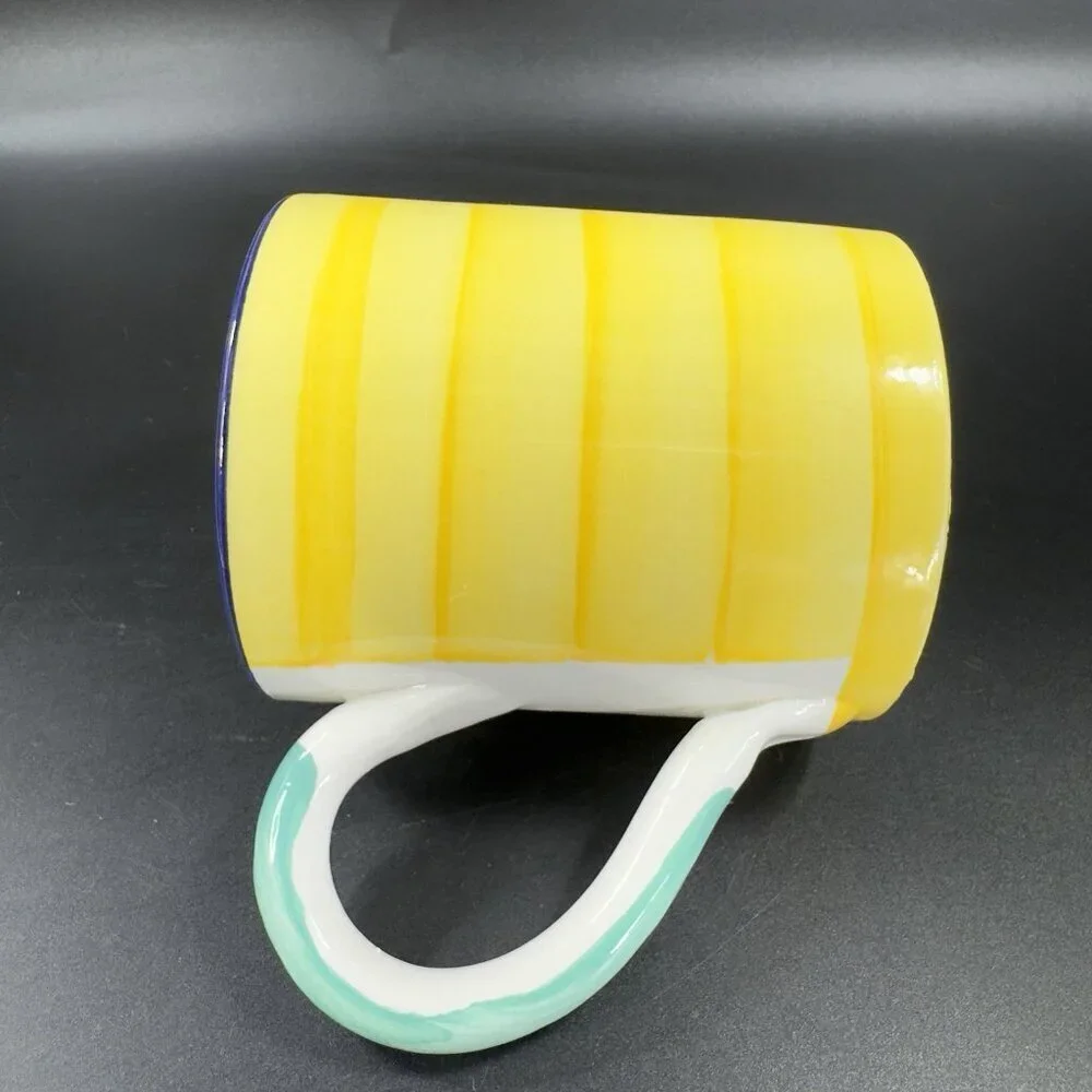 Vintage Pier 1 Ceramic Coffee Mug Cup Made In Italy Multicolor Mug Cup‎ Italian